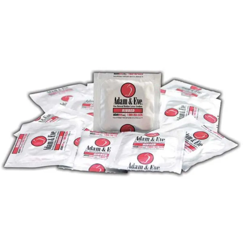 Adam & Eve Ribbed Condoms 13-pack