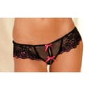 Crotchless Cross-Dyed Lace Thong thumbnail 1
