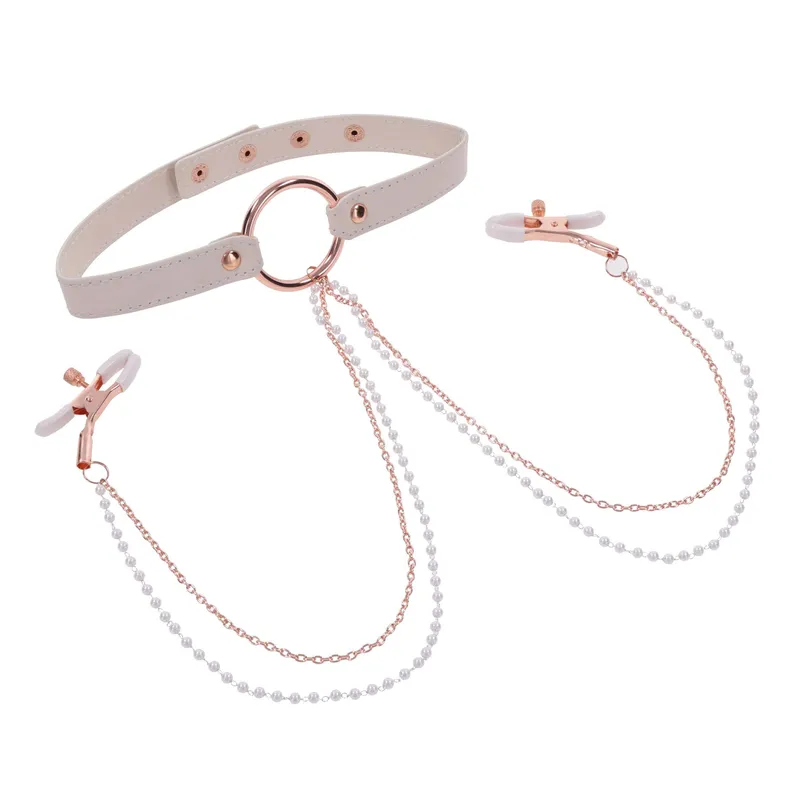 Peaches 'N Creame Collar With Nipple Clamps