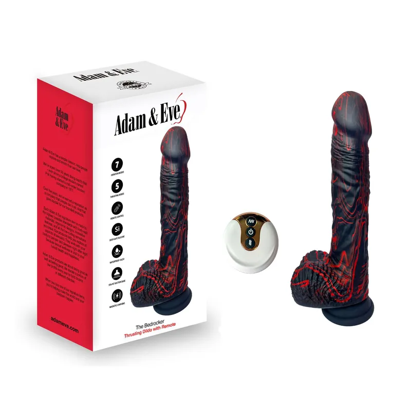 Adam & Eve The Bed Rocker Silicone Thrusting 6.5 Inch Dildo with Remote