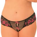 Crotchless Cross-Dyed Lace Thong thumbnail 3