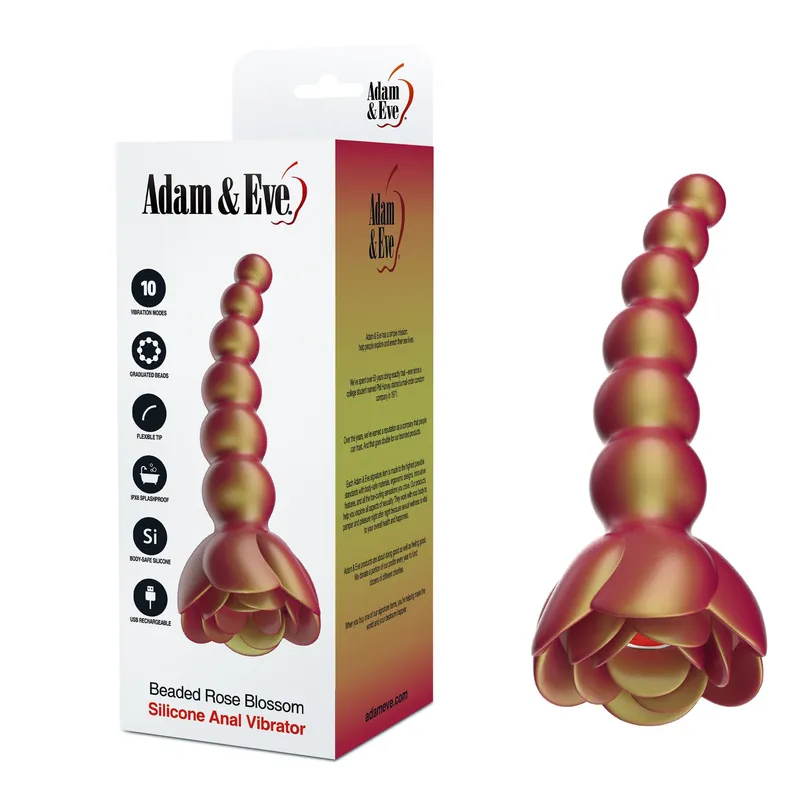 Adam & Eve Beaded Rose Blossom Anal Vibrator
