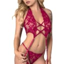Black Cherry Plunge Top w/ Removable Chaps & Cheeky Panty Set thumbnail 7