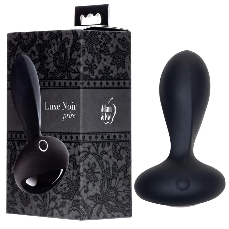 Adam & Eve Luxe Noir Prise Plush Vibrating Plug