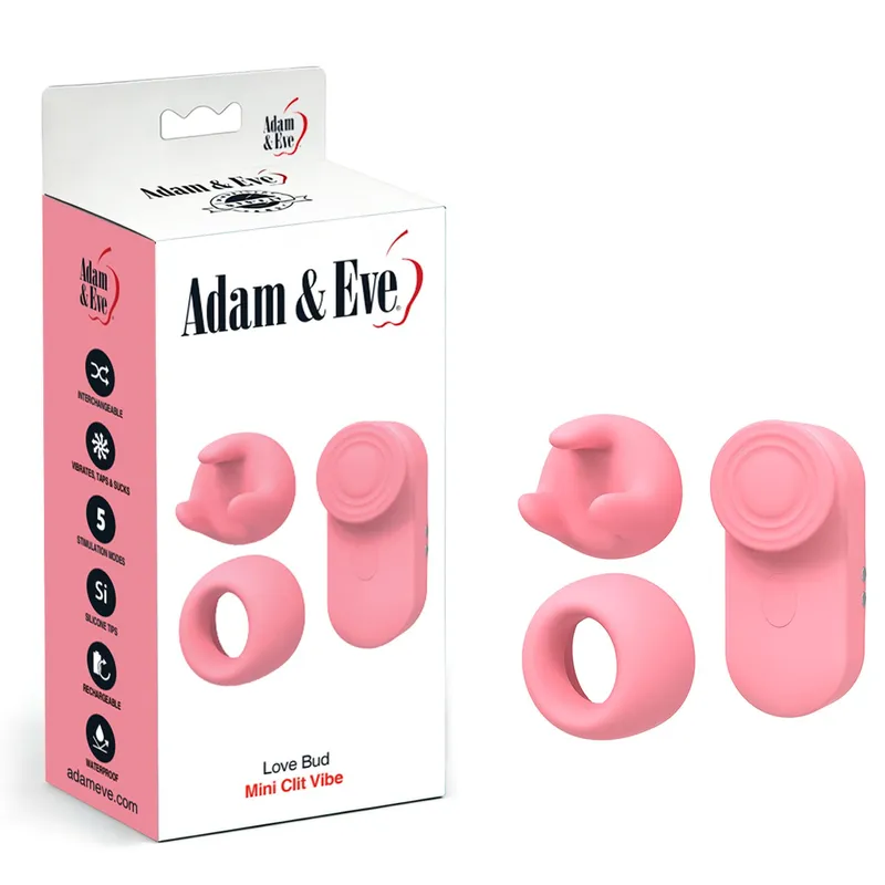 Adam & Eve Love Bud Mini Clit Stimulator With Attachments