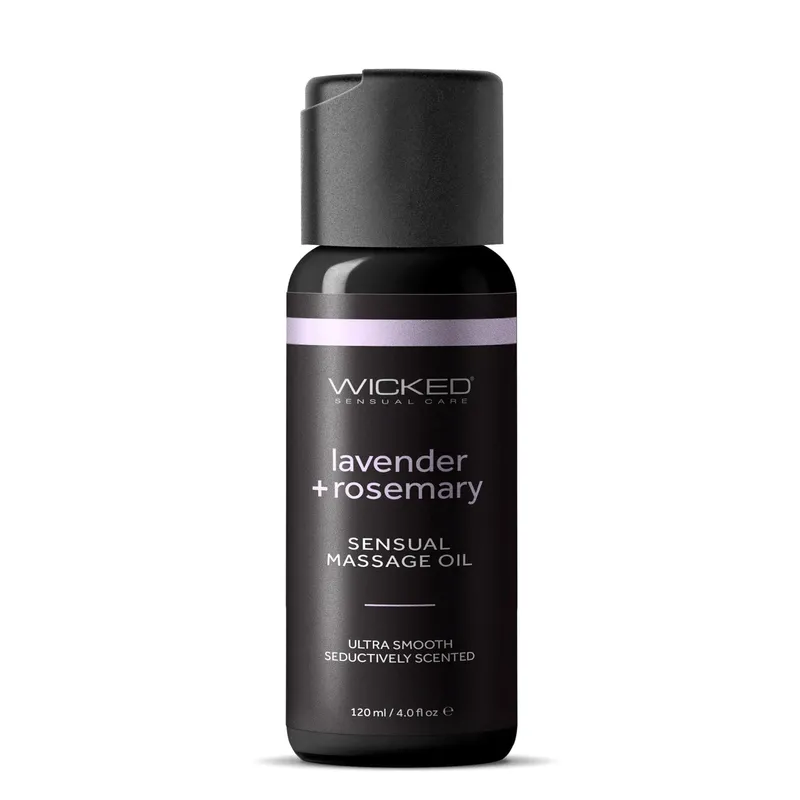 wicked sensual massage oil lavender + rosemary front