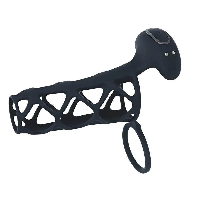 Levelz Vibrating Cage Silicone Cock & Ball Sleeve