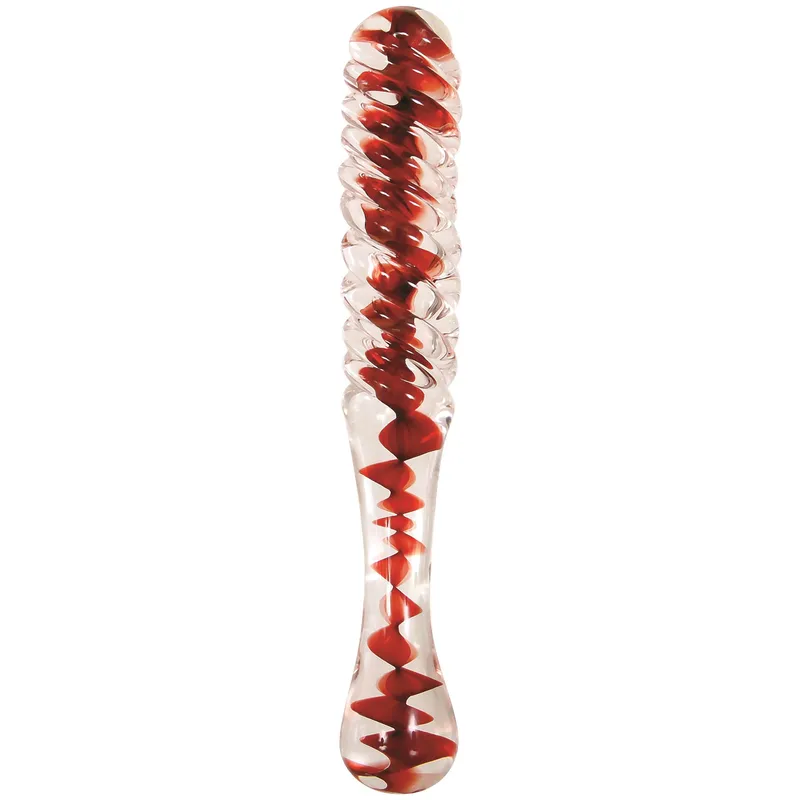 Eve's Sweetheart Swirl Glass Dildo Upright Product Shot #3