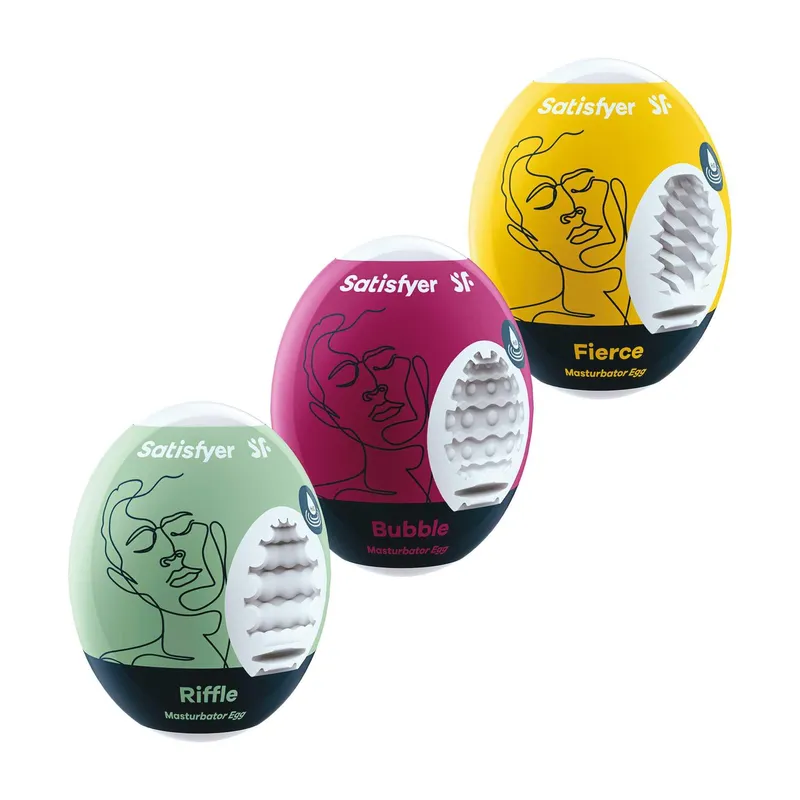 Satisfyer Riffle, Bubble \& Fierce Masturbation Eggs
