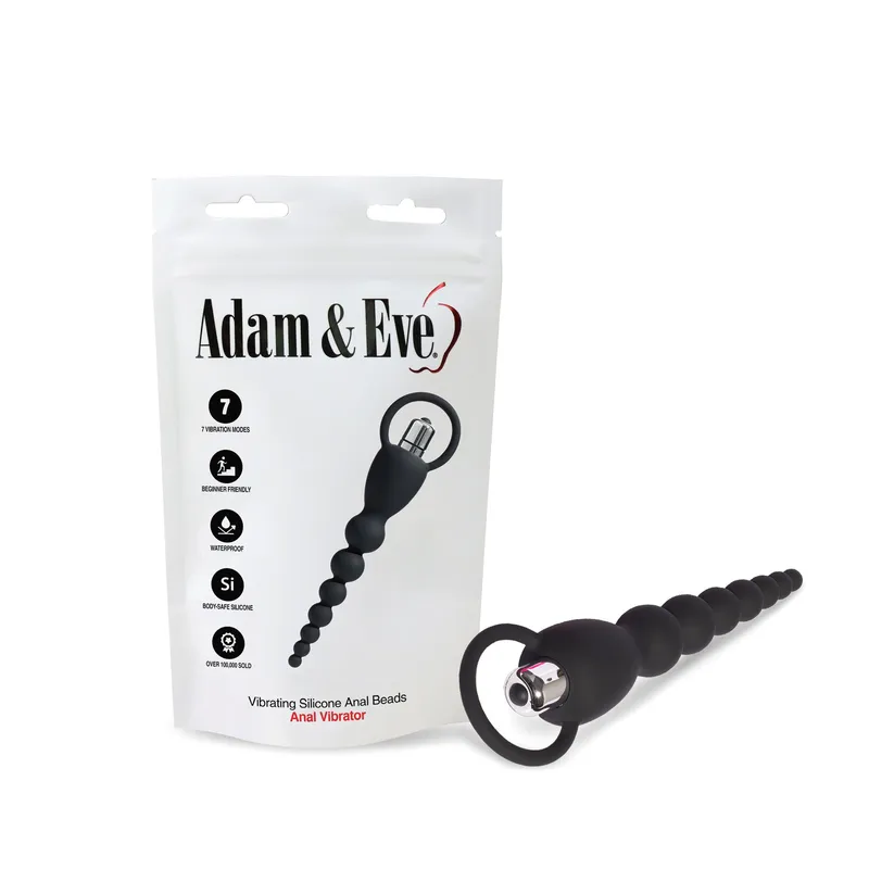 Adam & Eve Vibrating Silicone Anal Beads