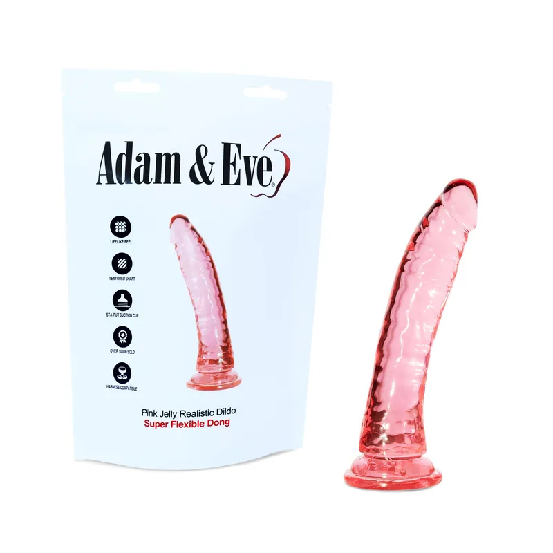 Adam & Eve Pink Jelly 8 Inch Realistic Dildo