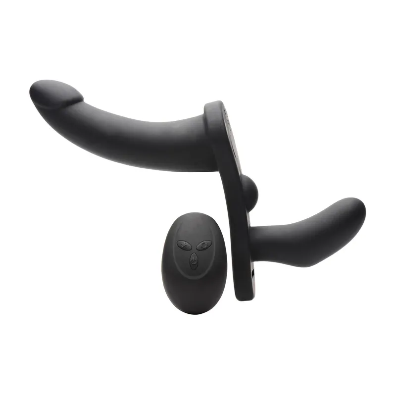 Double Take 10X Vibrating Double Penetration Strap-On Harness