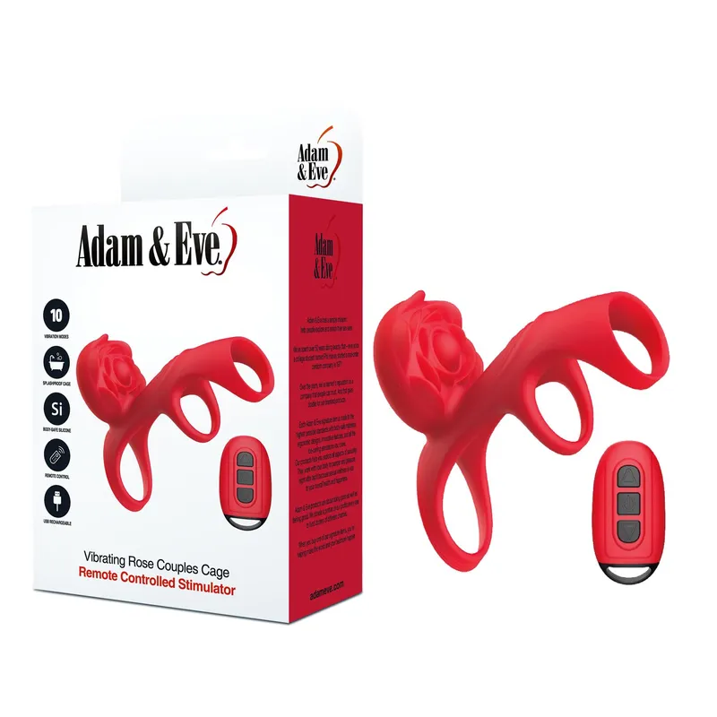 VIBRATING ROSE COUPLES CAGE product with box