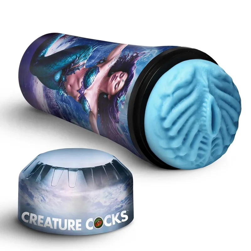 Creature Cocks Maven Mermaid Stroker side view with cap